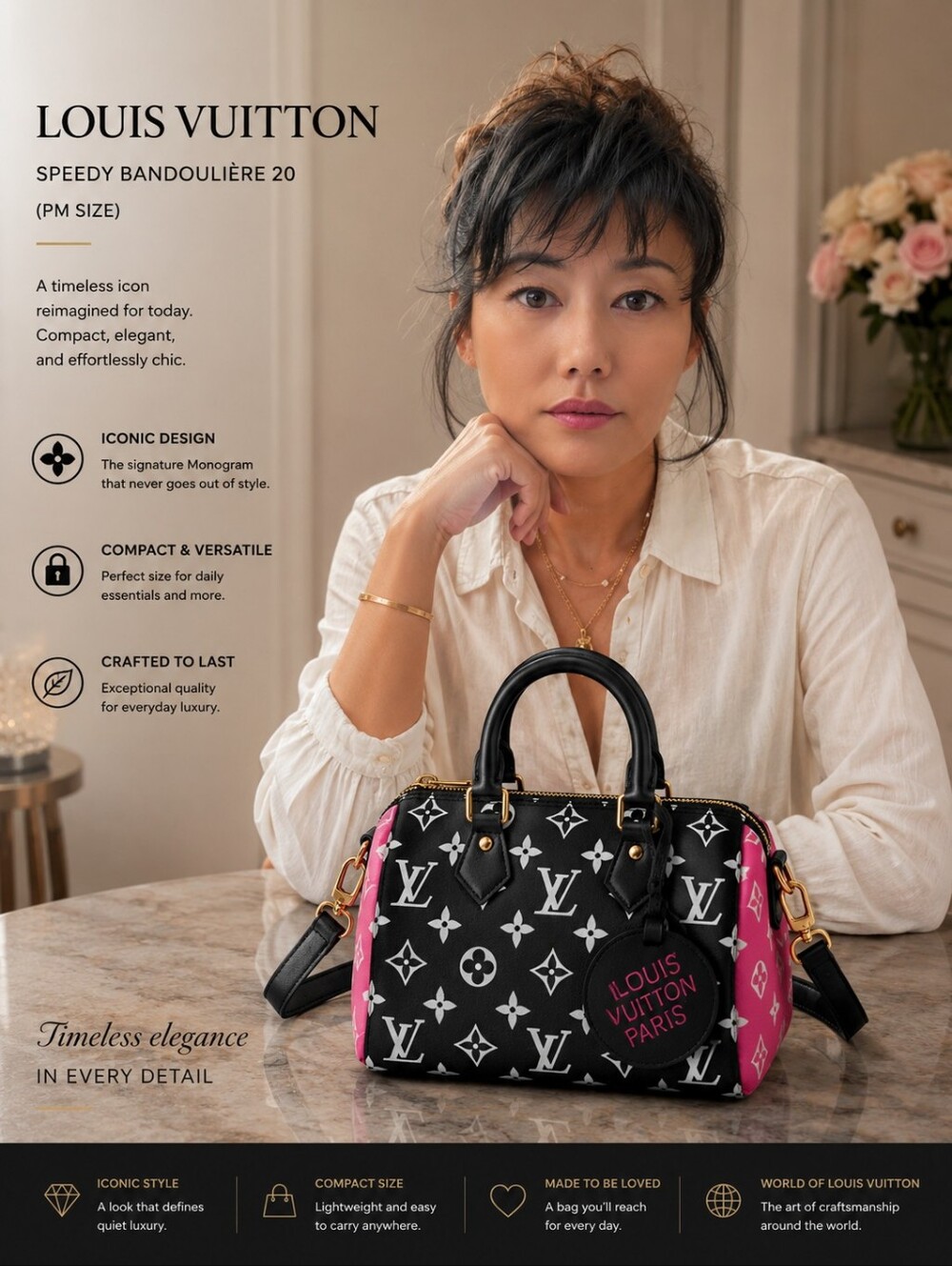 Louis Vuitton Speedy Bandouliere Bag Spring In The City Monogram Empreinte Leath